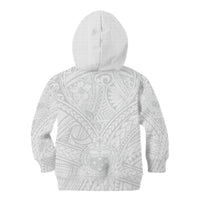 Samoa Lotu Tamaiti Kid Hoodie Polynesian White Sunday Simple LT9 - Polynesian Pride