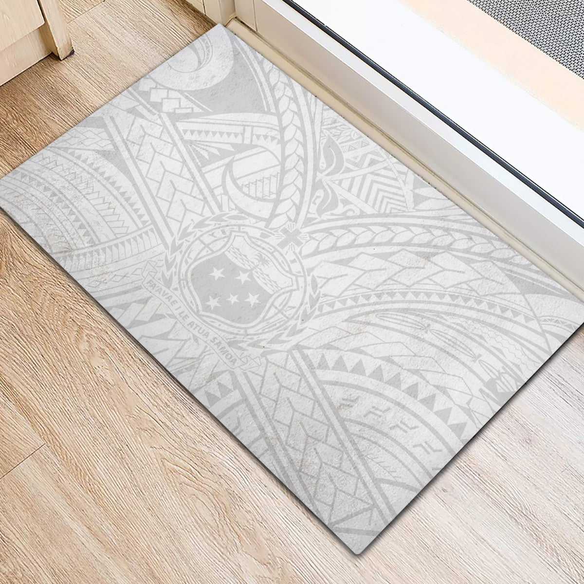 Samoa Lotu Tamaiti Rubber Doormat Polynesian White Sunday Simple LT9 - Polynesian Pride