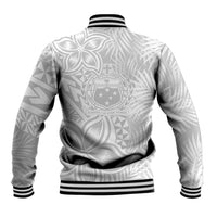 Samoa Lotu Tamait Baseball Jacket Tropical Plant White Sunday With Polynesia Pattern LT9 - Polynesian Pride