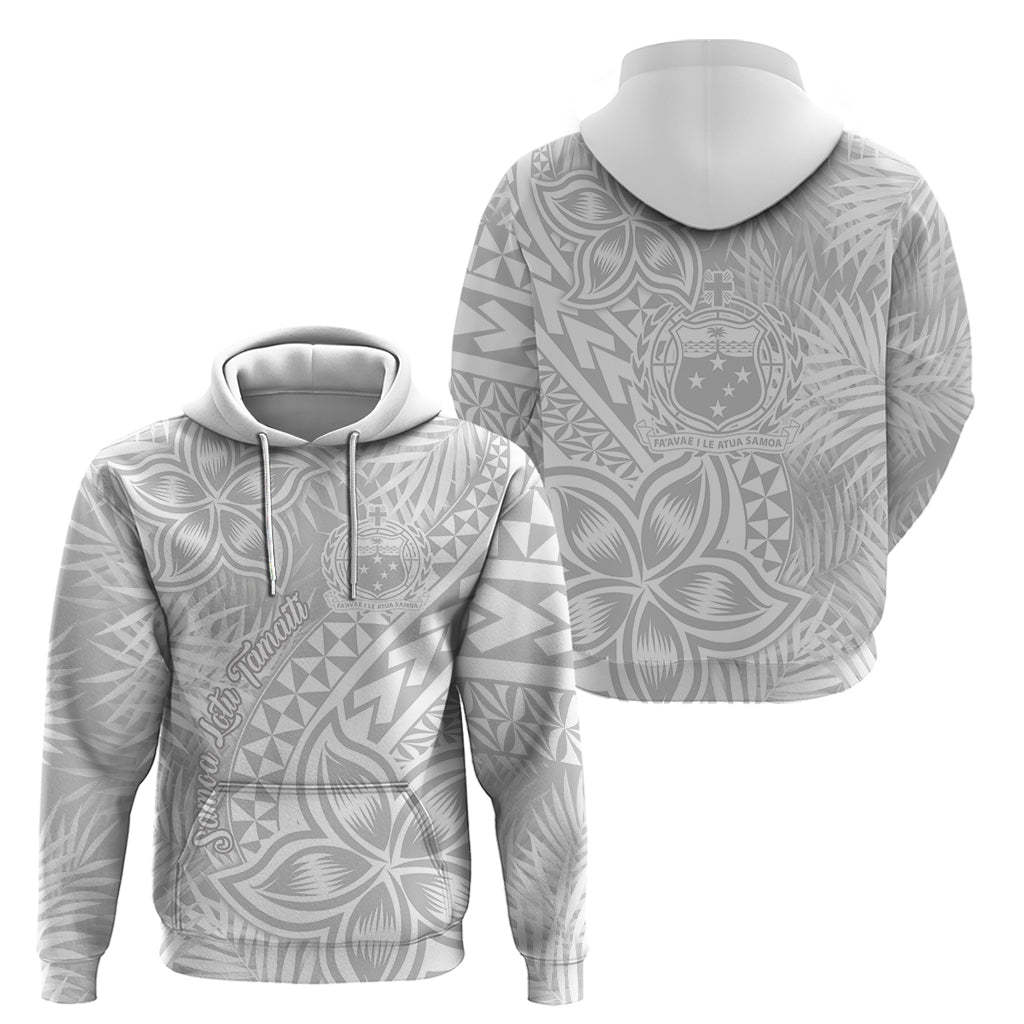 Samoa Lotu Tamait Hoodie Tropical Plant White Sunday With Polynesia Pattern LT9 - Polynesian Pride
