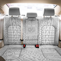 Personalised Samoa Lotu Tamait Back Car Seat Cover Tropical Plant White Sunday With Polynesia Pattern