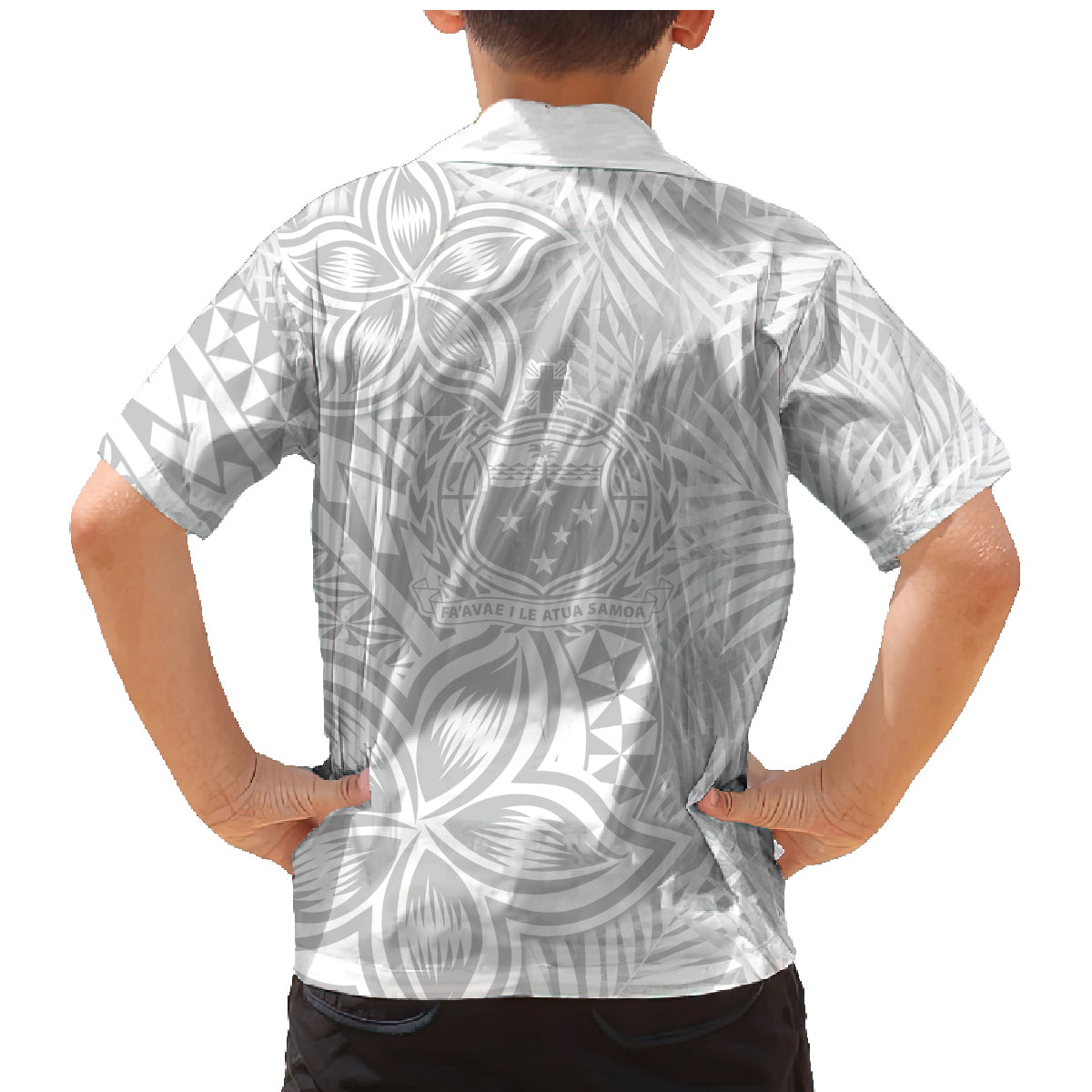 Personalised Samoa Lotu Tamait Family Matching Mermaid Dress and Hawaiian Shirt Tropical Plant White Sunday With Polynesia Pattern LT9 - Polynesian Pride