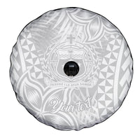 Personalised Samoa Lotu Tamait Spare Tire Cover Tropical Plant White Sunday With Polynesia Pattern LT9 - Polynesian Pride