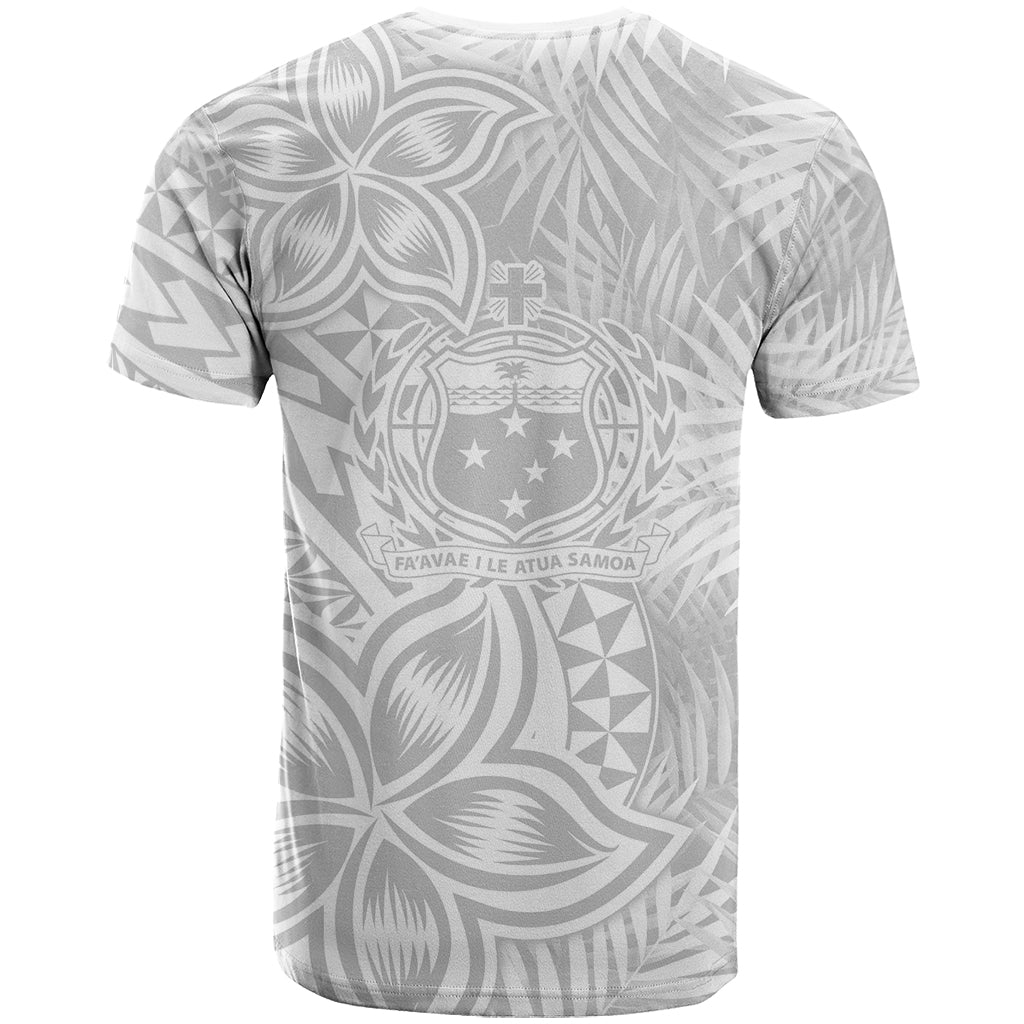 Personalised Samoa Lotu Tamait T Shirt Tropical Plant White Sunday With Polynesia Pattern LT9 - Polynesian Pride