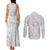 Personalised Tonga White Sunday Couples Matching Tank Maxi Dress and Long Sleeve Button Shirts Tropical Plant With Polynesian Pattern LT9 - Polynesian Pride