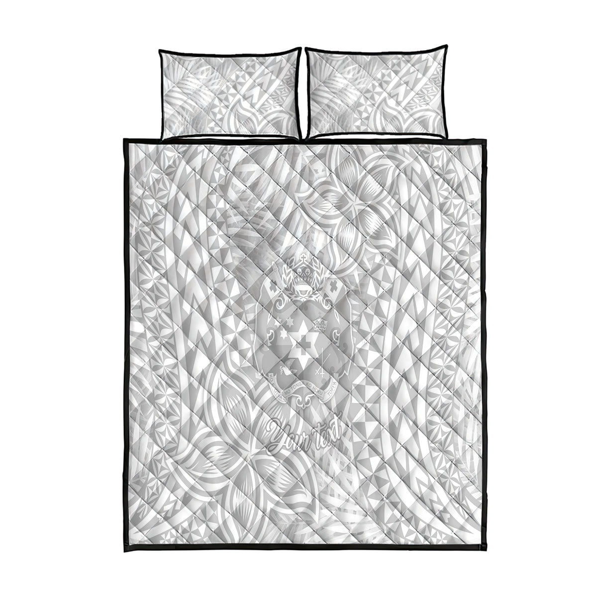 Personalised Tonga White Sunday Quilt Bed Set Tropical Plant With Polynesian Pattern LT9 White - Polynesian Pride