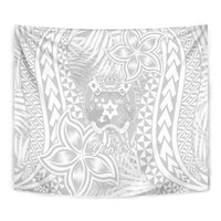 Personalised Tonga White Sunday Tapestry Tropical Plant With Polynesian Pattern LT9 - Polynesian Pride