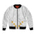 Tonga White Sunday Bomber Jacket Polynesian Plumeria Tribal Simple LT9 Unisex White - Polynesian Pride