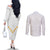 Tonga White Sunday Couples Matching Off The Shoulder Long Sleeve Dress and Long Sleeve Button Shirts Polynesian Plumeria Tribal Simple LT9 - Polynesian Pride