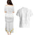 Tonga White Sunday Couples Matching Puletasi Dress and Hawaiian Shirt Polynesian Plumeria Tribal Simple LT9 - Polynesian Pride