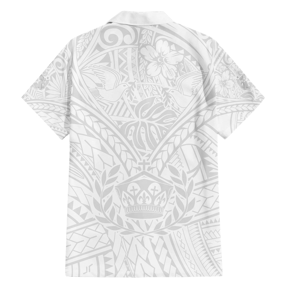 Tonga White Sunday Family Matching Long Sleeve Bodycon Dress and Hawaiian Shirt Polynesian Plumeria Tribal Simple LT9 - Polynesian Pride