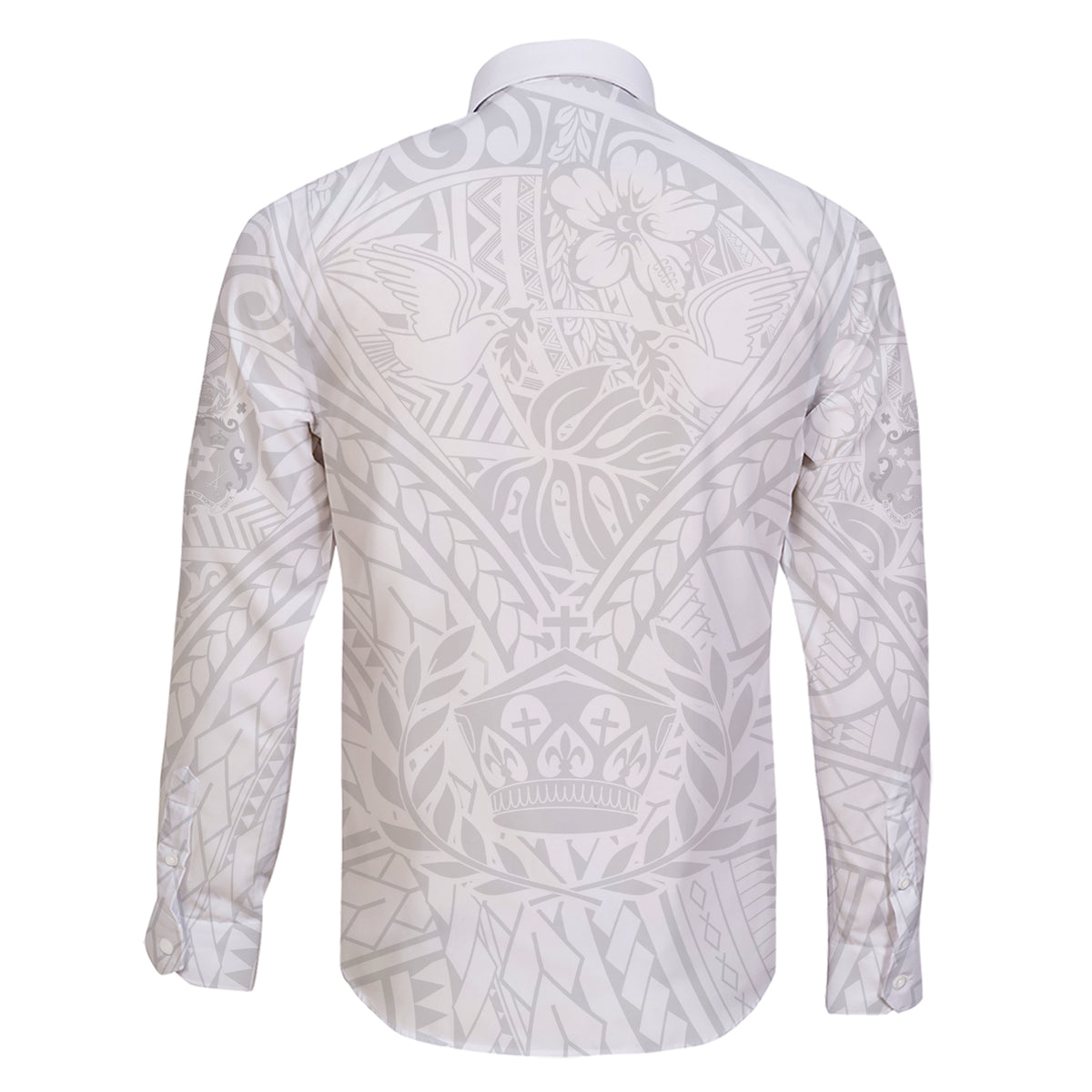 Tonga White Sunday Family Matching Short Sleeve Bodycon Dress and Hawaiian Shirt Polynesian Plumeria Tribal Simple LT9 - Polynesian Pride