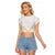 Tonga White Sunday Raglan Cropped T Shirt Polynesian Plumeria Tribal Simple LT9 Female White - Polynesian Pride