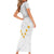 Tonga White Sunday Short Sleeve Bodycon Dress Polynesian Plumeria Tribal Simple LT9 - Polynesian Pride