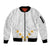 Tonga White Sunday Sleeve Zip Bomber Jacket Polynesian Plumeria Tribal Simple LT9 Unisex White - Polynesian Pride