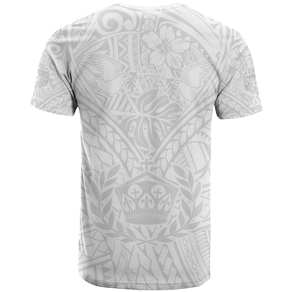 Tonga White Sunday T Shirt Polynesian Plumeria Tribal Simple LT9 - Polynesian Pride