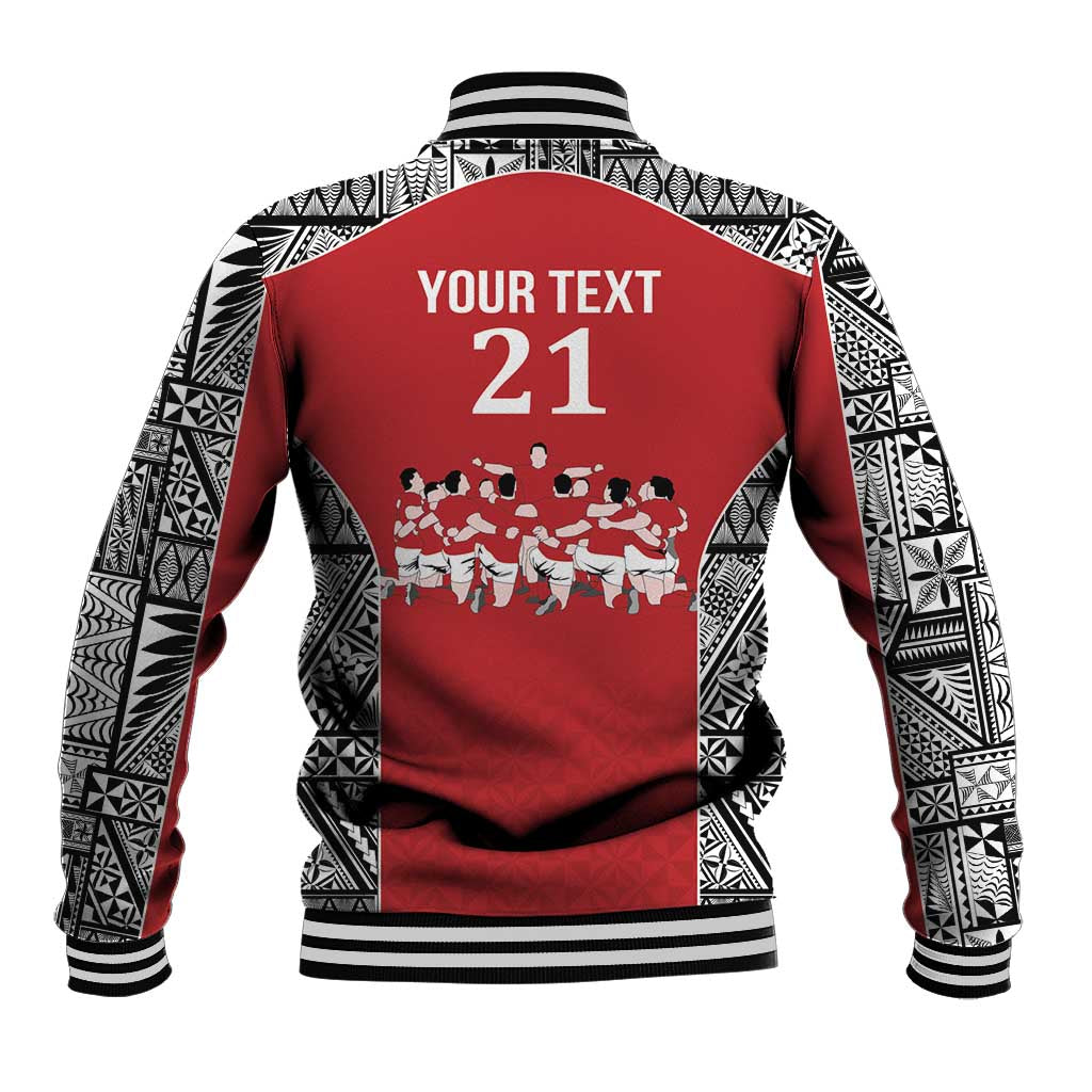 Custom Tonga Rugby Mate Ma'a Baseball Jacket Tonga XIII Make History Pacific Champions
