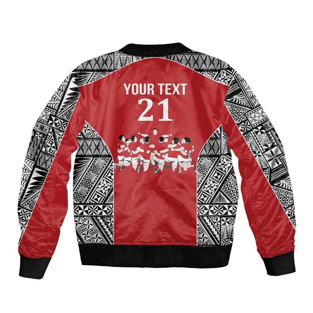 Custom Tonga Rugby Mate Ma'a Bomber Jacket Tonga XIII Make History Pacific Champions LT9 - Polynesian Pride