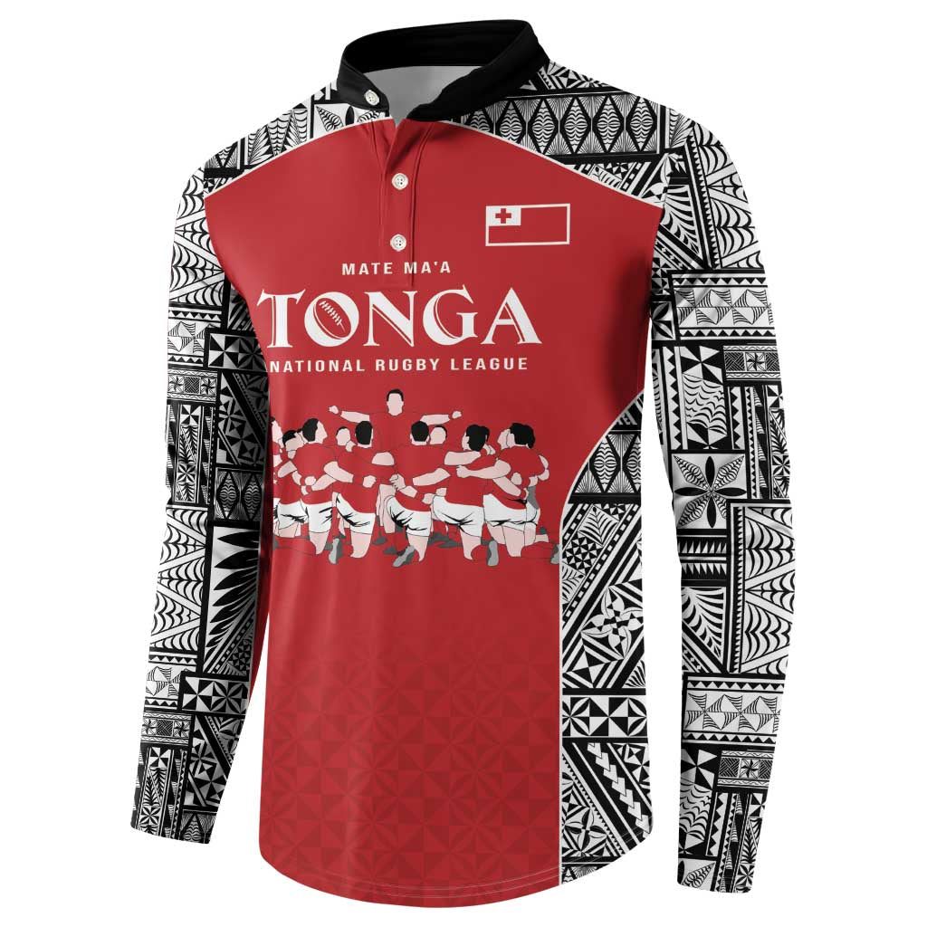 Custom Tonga Rugby Mate Ma'a Button Sweatshirt Tonga XIII Make History Pacific Champions