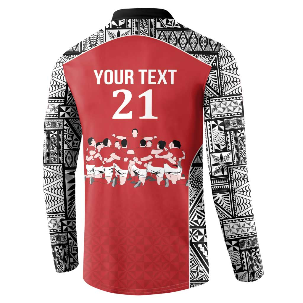 Custom Tonga Rugby Mate Ma'a Button Sweatshirt Tonga XIII Make History Pacific Champions