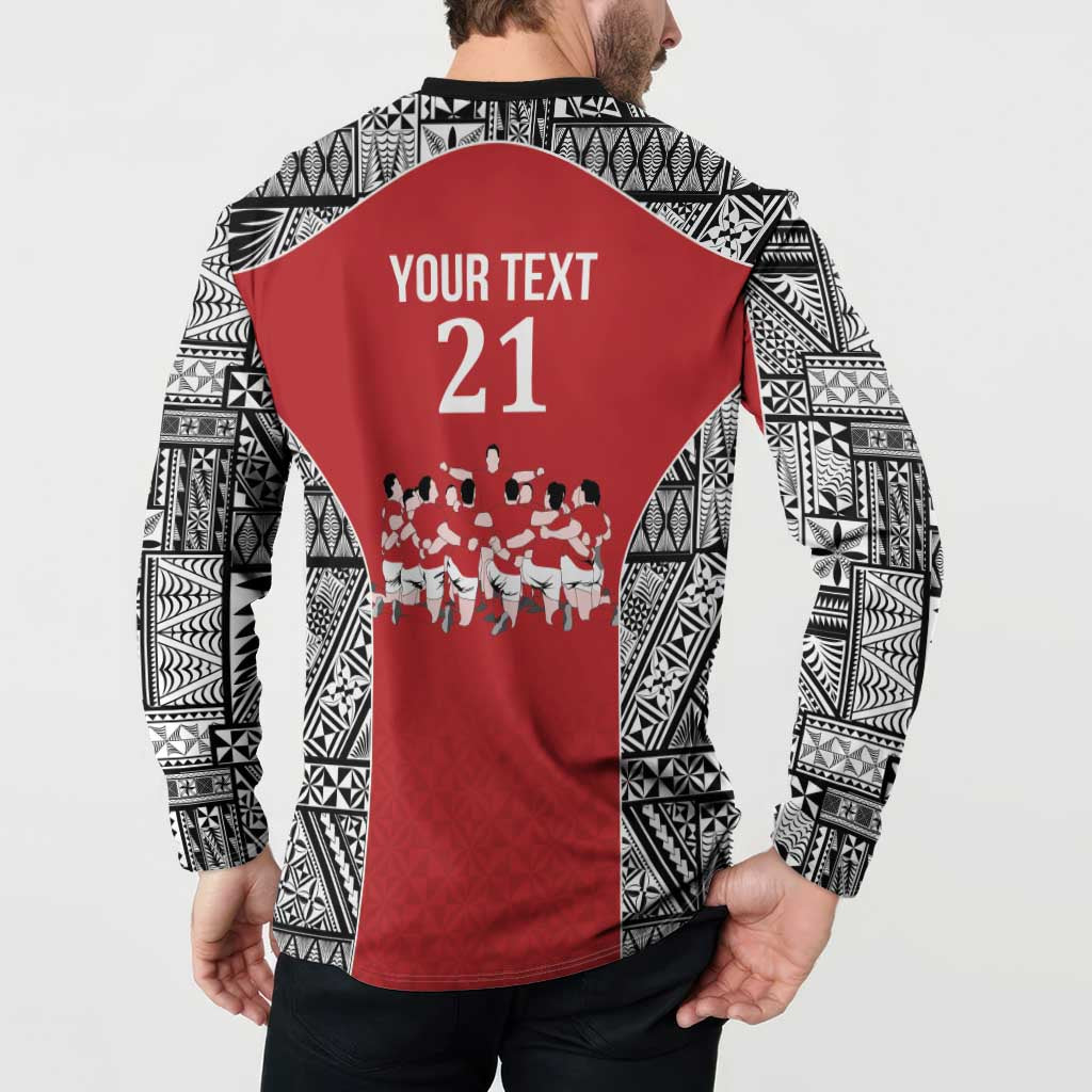 Custom Tonga Rugby Mate Ma'a Button Sweatshirt Tonga XIII Make History Pacific Champions