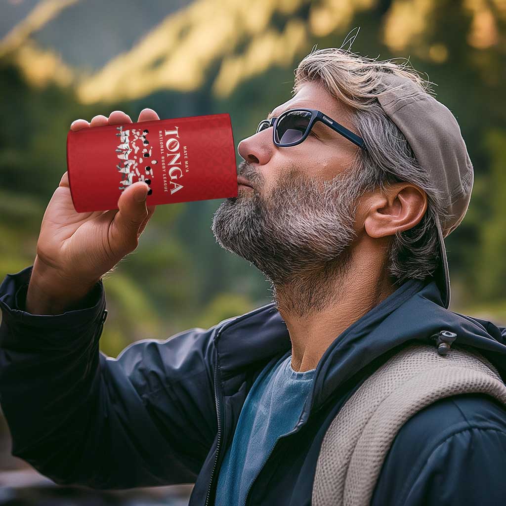 Custom Tonga Rugby Mate Ma'a 4 in 1 Can Cooler Tumbler Tonga XIII Make History Pacific Champions