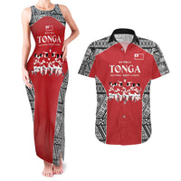 Custom Tonga Rugby Mate Ma'a Couples Matching Tank Maxi Dress and Hawaiian Shirt Tonga XIII Make History Pacific Champions LT9 Red - Polynesian Pride