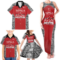 Custom Tonga Rugby Mate Ma'a Family Matching Tank Maxi Dress and Hawaiian Shirt Tonga XIII Make History Pacific Champions