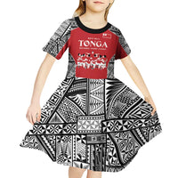 Custom Tonga Rugby Mate Ma'a Kid Short Sleeve Dress Tonga XIII Make History Pacific Champions