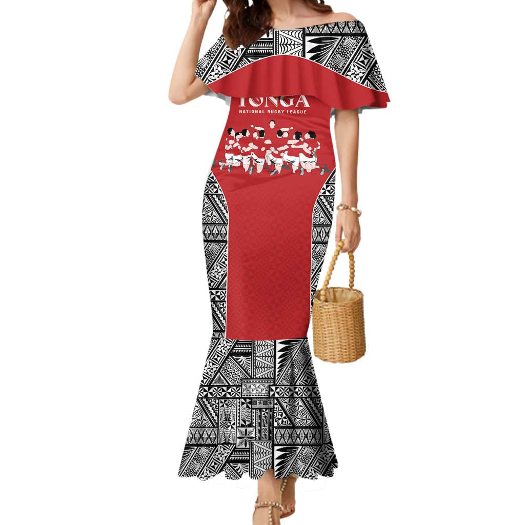Custom Tonga Rugby Mate Ma'a Mermaid Dress Tonga XIII Make History Pacific Champions LT9 Women Red - Polynesian Pride