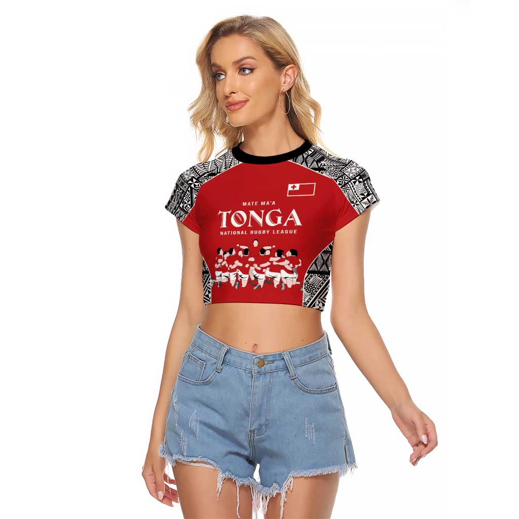 Custom Tonga Rugby Mate Ma'a Raglan Cropped T Shirt Tonga XIII Make History Pacific Champions