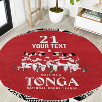 Custom Tonga Rugby Mate Ma'a Round Carpet Tonga XIII Make History Pacific Champions LT9 Red - Polynesian Pride