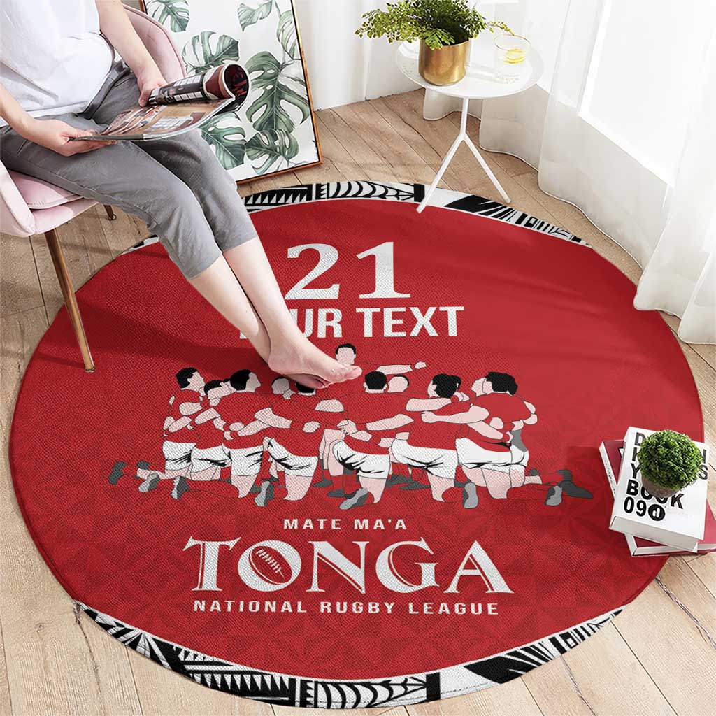 Custom Tonga Rugby Mate Ma'a Round Carpet Tonga XIII Make History Pacific Champions LT9 - Polynesian Pride