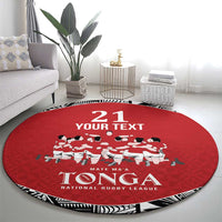 Custom Tonga Rugby Mate Ma'a Round Carpet Tonga XIII Make History Pacific Champions LT9 - Polynesian Pride