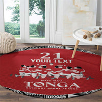 Custom Tonga Rugby Mate Ma'a Round Carpet Tonga XIII Make History Pacific Champions LT9 - Polynesian Pride