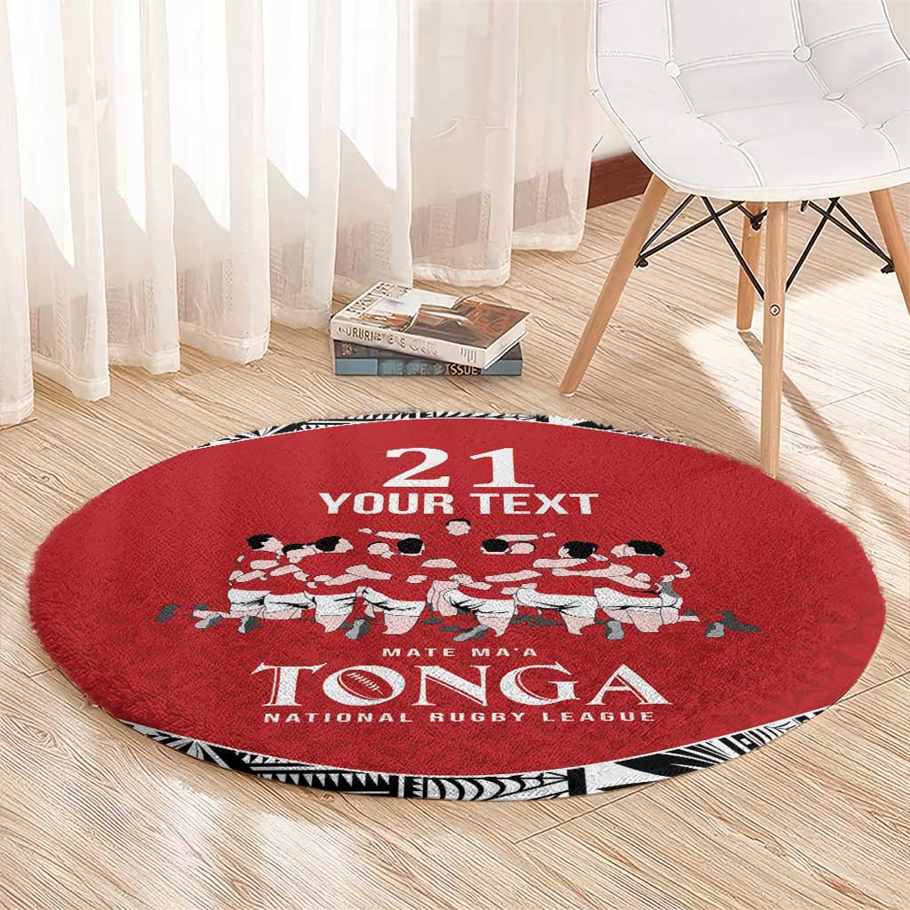 Custom Tonga Rugby Mate Ma'a Round Carpet Tonga XIII Make History Pacific Champions LT9 - Polynesian Pride
