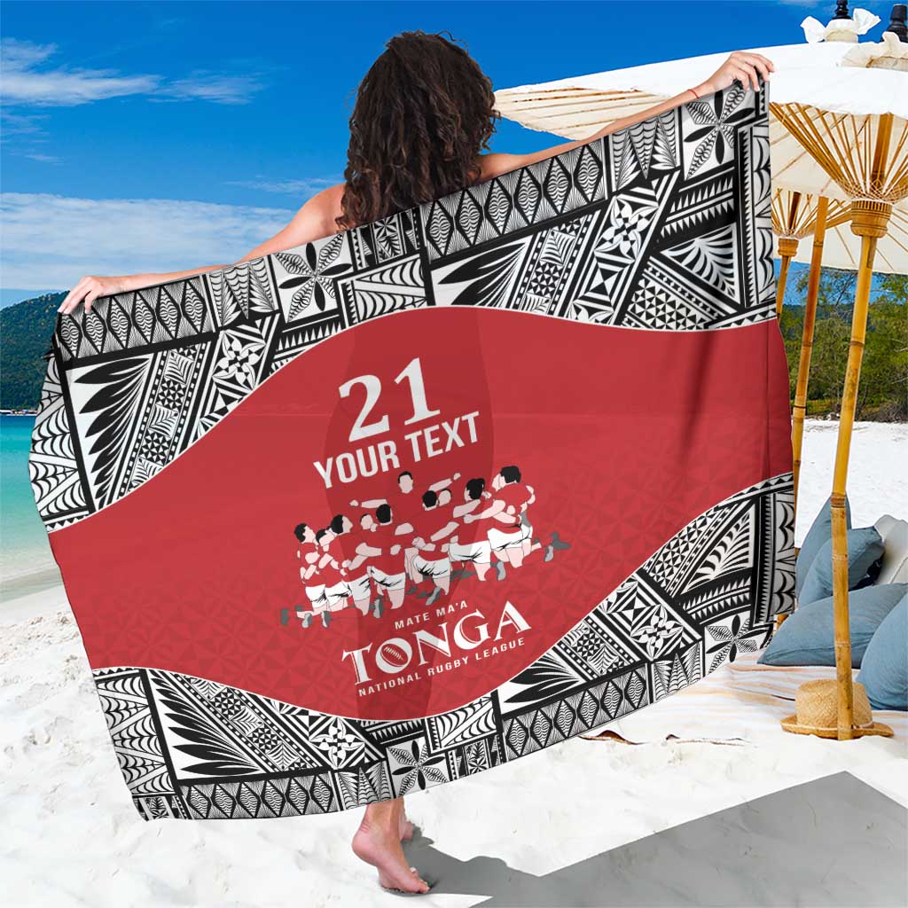 Custom Tonga Rugby Mate Ma'a Sarong Tonga XIII Make History Pacific Champions LT9 One Size 44 x 66 inches Red - Polynesian Pride