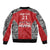 Custom Tonga Rugby Mate Ma'a Sleeve Zip Bomber Jacket Tonga XIII Make History Pacific Champions