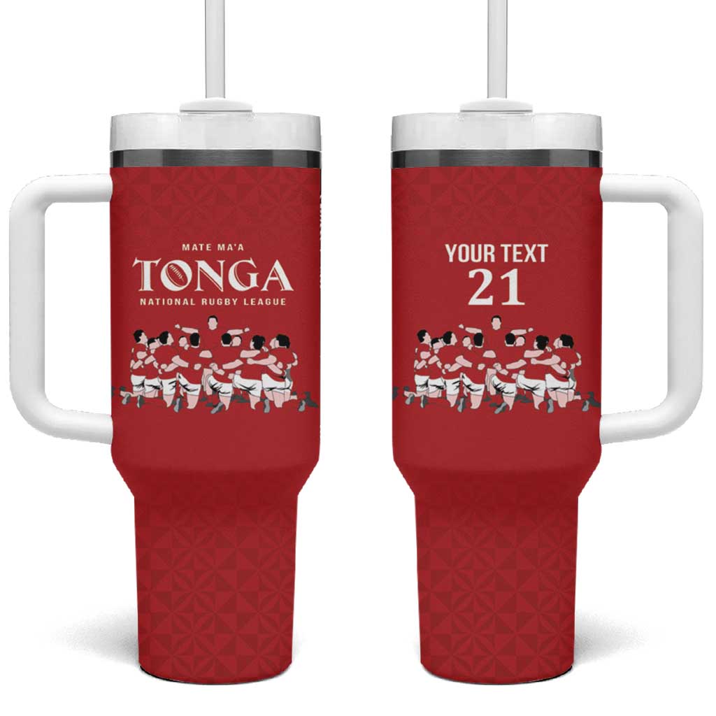 Custom Tonga Rugby Mate Ma'a Tumbler With Handle Tonga XIII Make History Pacific Champions