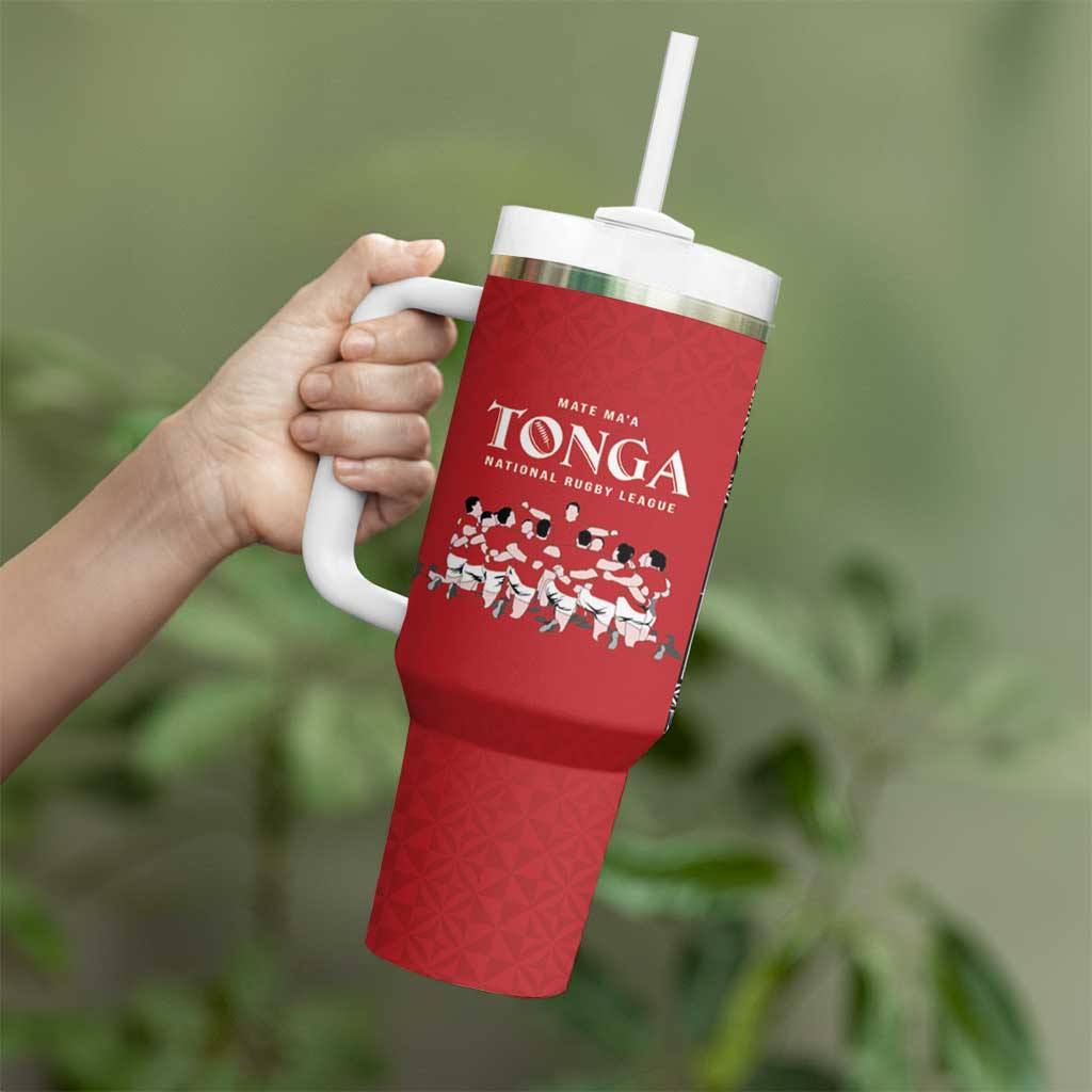 Custom Tonga Rugby Mate Ma'a Tumbler With Handle Tonga XIII Make History Pacific Champions