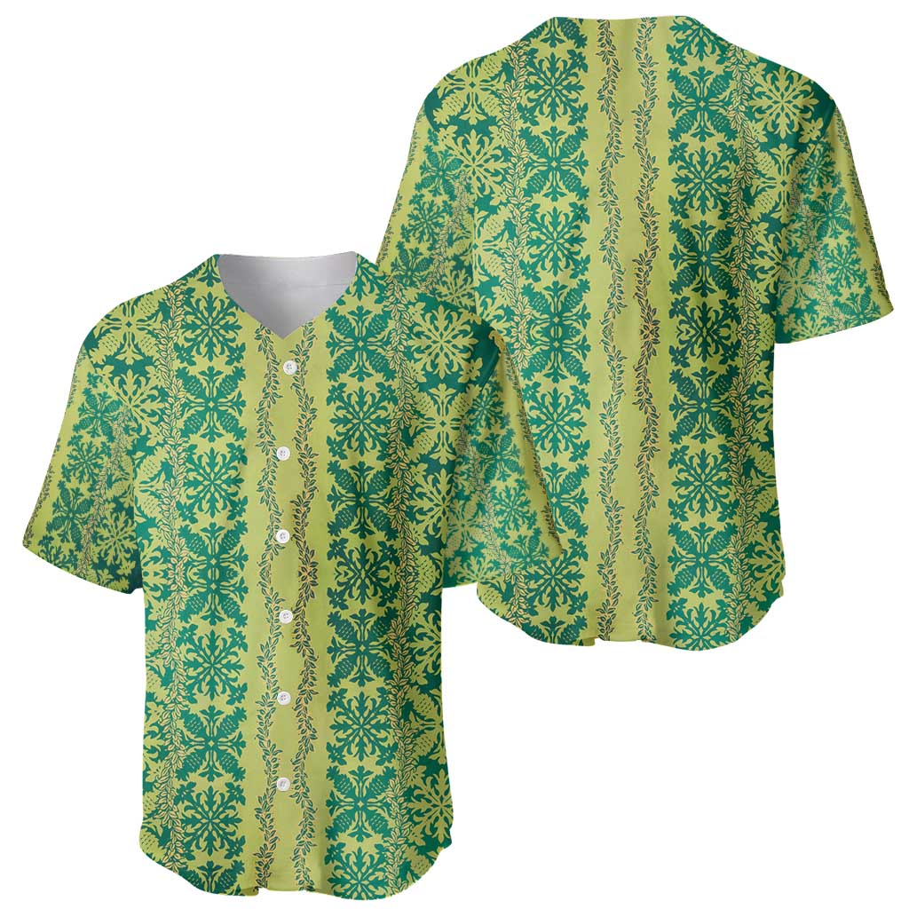 Hawaii Lei with Tribal Quilt Motif Baseball Jersey