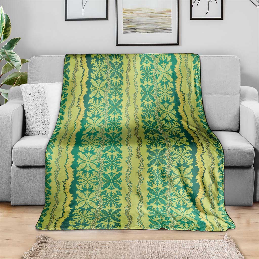 Hawaii Lei with Tribal Quilt Motif Blanket LT9 - Polynesian Pride