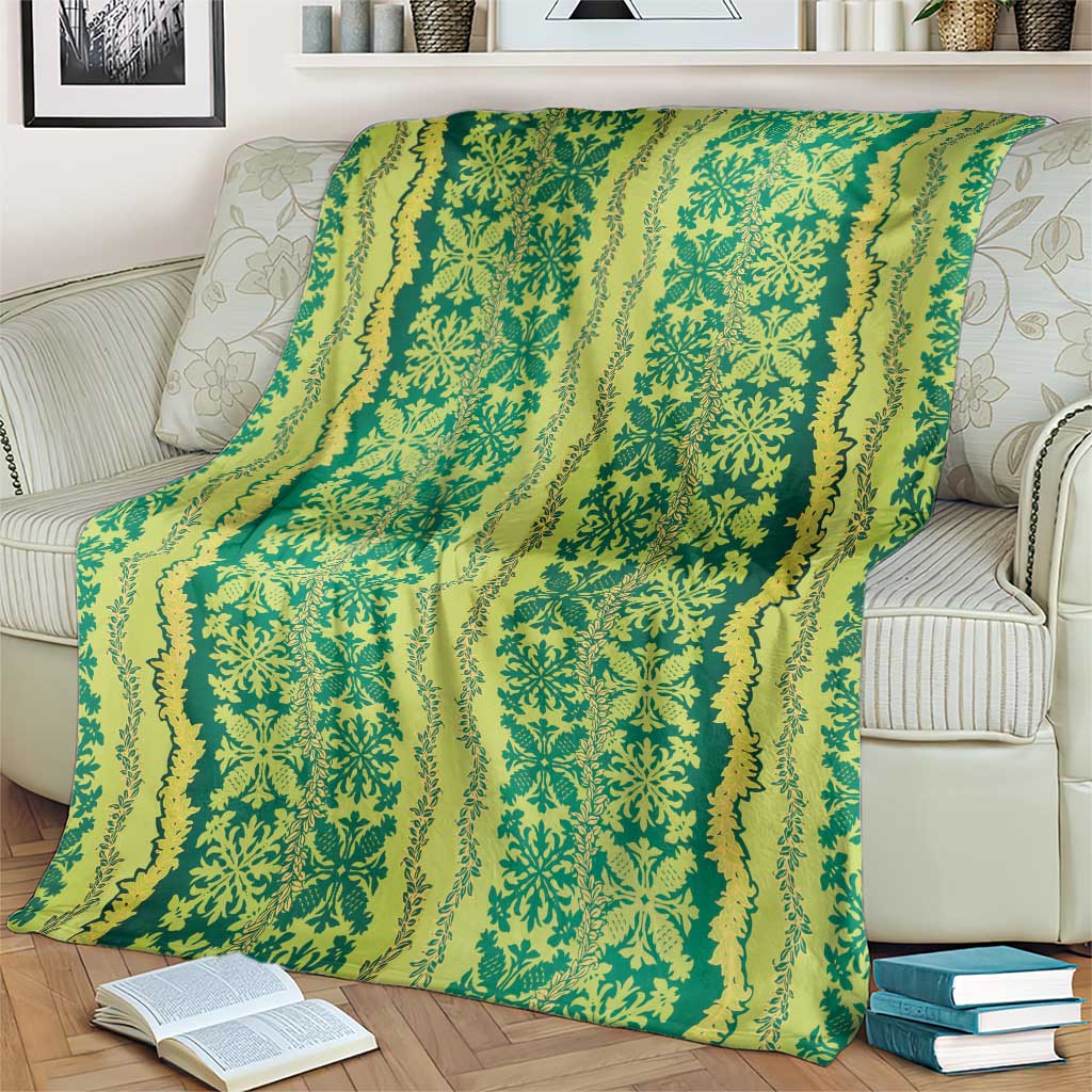 Hawaii Lei with Tribal Quilt Motif Blanket LT9 - Polynesian Pride
