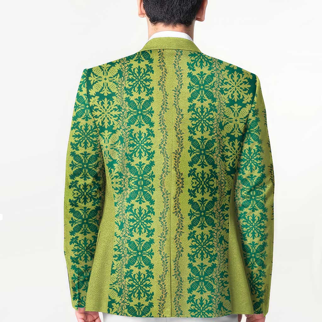 Hawaii Lei with Tribal Quilt Motif Blazer - Polynesian Pride