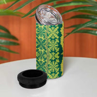 Hawaii Lei with Tribal Quilt Motif 4 in 1 Can Cooler Tumbler