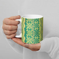 Hawaii Lei with Tribal Quilt Motif Ceramic Mug - Polynesian Pride