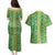 Hawaii Lei with Tribal Quilt Motif Couples Matching Puletasi and Hawaiian Shirt