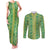 Hawaii Lei with Tribal Quilt Motif Couples Matching Tank Maxi Dress and Long Sleeve Button Shirt