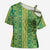Hawaii Lei with Tribal Quilt Motif Cross Shoulder Shirt - Polynesian Pride