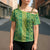 Hawaii Lei with Tribal Quilt Motif Cross Shoulder Shirt - Polynesian Pride